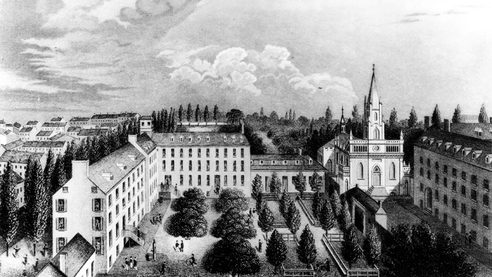 St. Mary’s Seminary on Paca Street in the 19th century.
