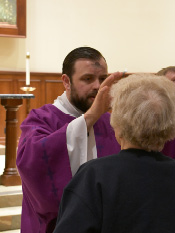 Seminarian on pastoral service, Ash Wednesday