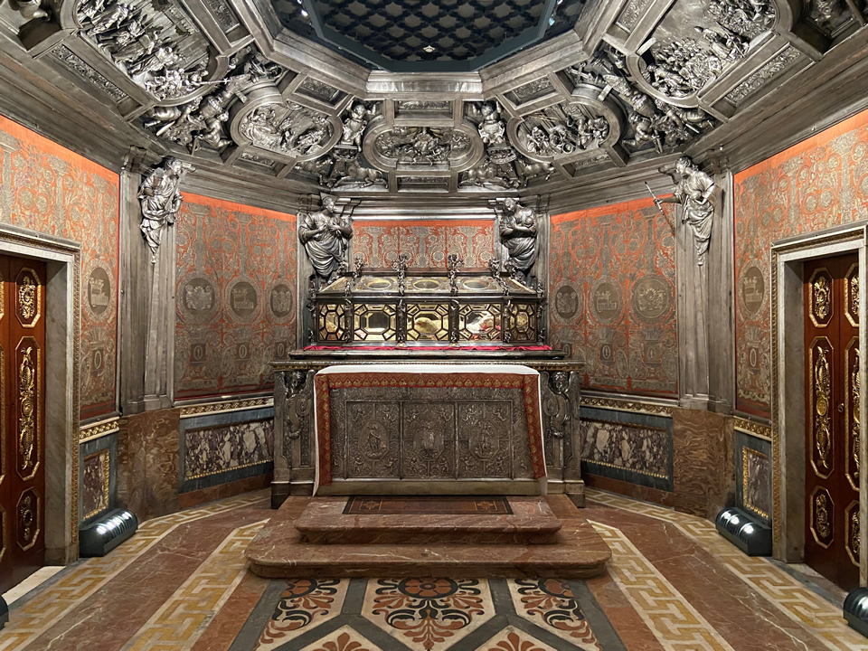 The tomb of St. Charles Borromeo, patron saint of seminarians, at the Cathedral of Milan.