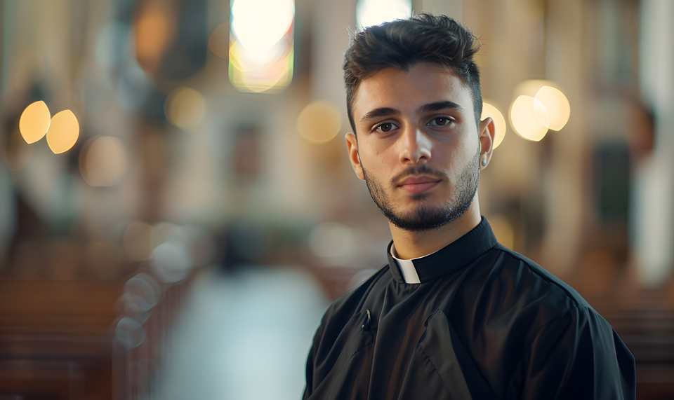 Picture of a young priest.